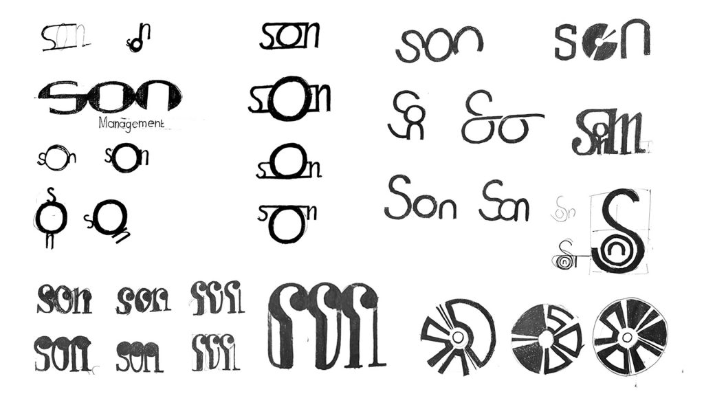 Sketches for a logo type design
