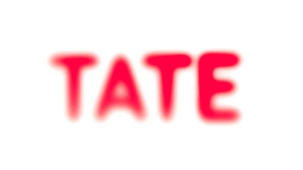 Blurred Tate logo in red
